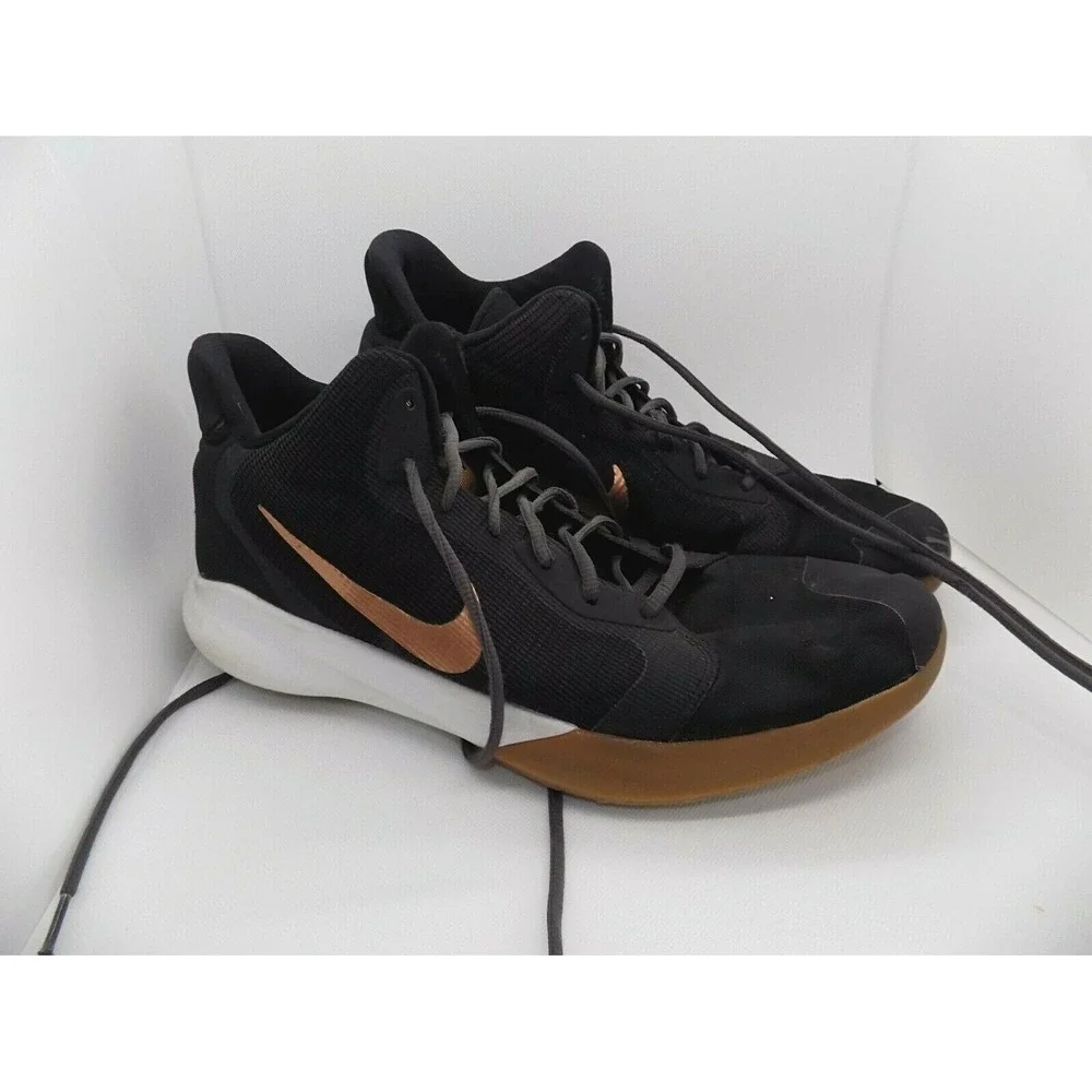 Nike Precision 3 Mens Basketball Shoes Black Gold White AQ7495-006 Size 14